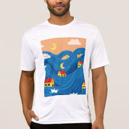 Houses and boats t-shirt