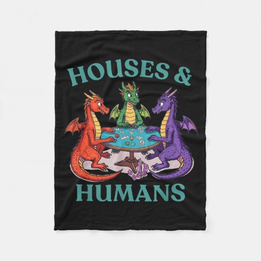 Houses And Humans Dragon Tabletop Rpg Fantasy Paro Fleece Deken (Voorkant)