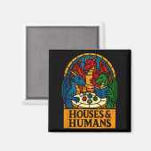 Houses And Humans Funny Rpg Nerdy Gamers Men Women Magneet (Voorkant / Achterkant)