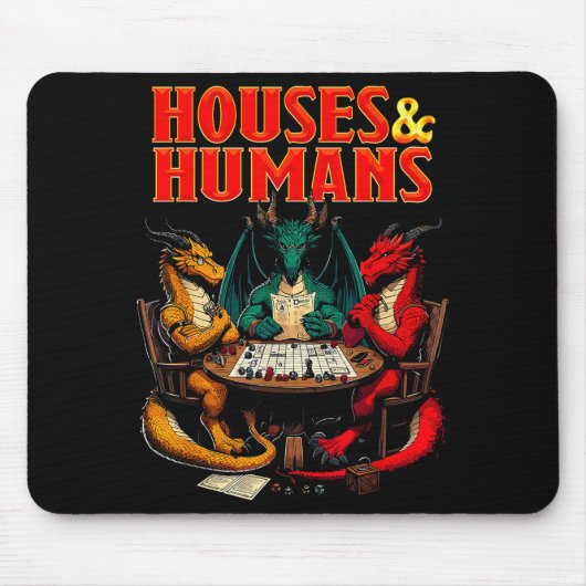 Houses And Humans Funny Tabletop Rpg Dice Game Par Muismat (Voorkant)