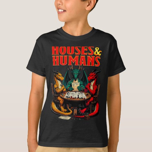 Houses And Humans Funny Tabletop Rpg Dice Game Par T-shirt (Voorkant)