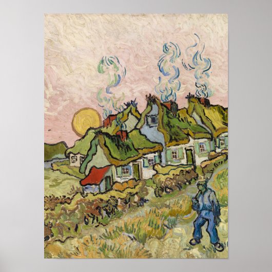 Houses en afbeelding door Vincent van Gogh Poster (Voorkant)