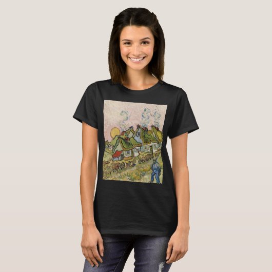 Houses en afbeelding door Vincent van Gogh T-shirt (Voorkant volledig)