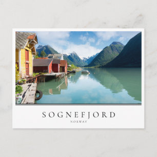 Houses en Sognefjord fjord in Noorwegen Briefkaart