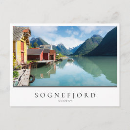 Houses en Sognefjord fjord in Noorwegen Briefkaart