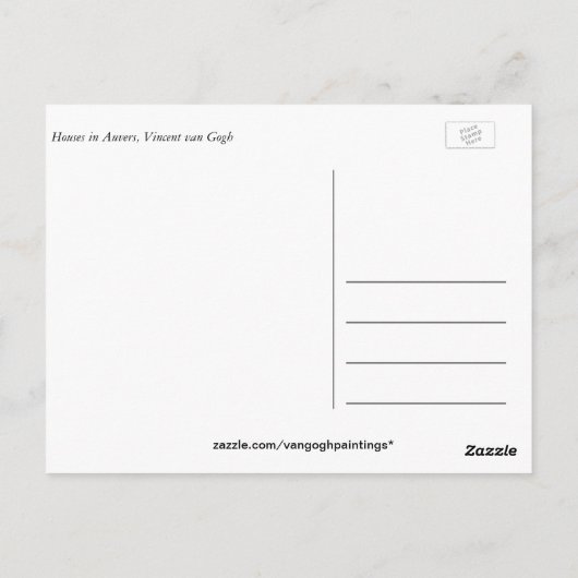 Houses in Auvers, Vincent van Gogh. dorp Briefkaart (Achterkant)