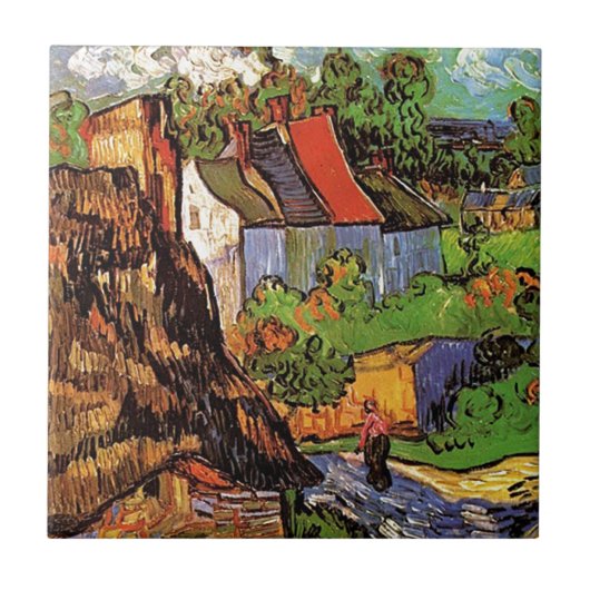 Houses in Auvers, Vincent van Gogh. dorp Tegeltje (Voorkant)