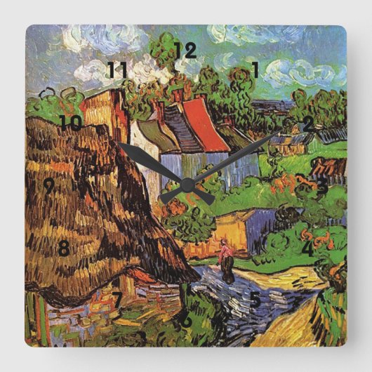 Houses in Auvers, Vincent van Gogh. dorp Vierkante Klok (Voorkant)