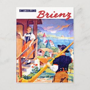 Houses in Brienz, Zwitserland Briefkaart