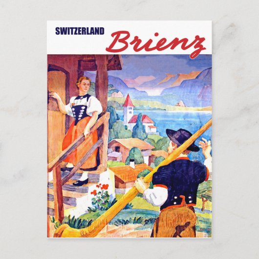 Houses in Brienz, Zwitserland Briefkaart (Voorkant)