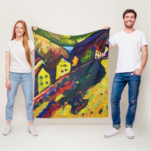 Houses in Murnau, Wassily Kandinsky Fleece Deken (In situ)