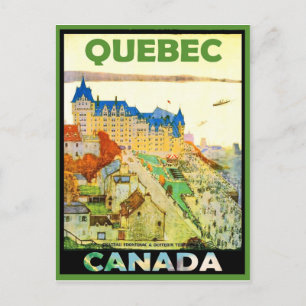 Houses in Quebec, Canada, vintage-reis Briefkaart