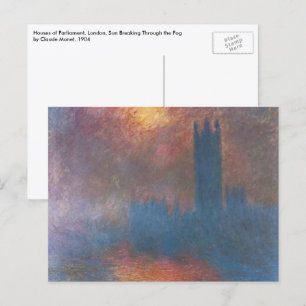 Houses of Parliament, Londen door Claude Monet Briefkaart