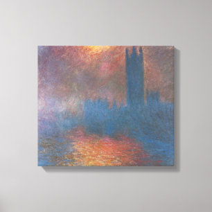 Houses of Parliament, Londen door Claude Monet Canvas Afdruk