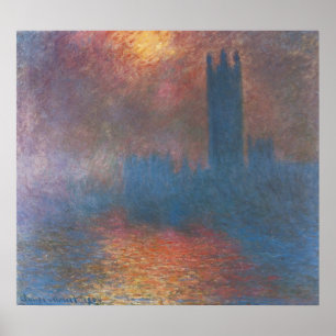 Houses of Parliament, Londen door Claude Monet Poster
