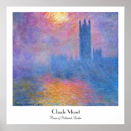 Houses of Parliament, Londen, Sun Breaking Through Poster (Voorkant)