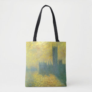 Houses of Parliament, Stormachtige lucht door Clau Tote Bag