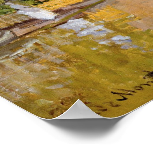 Houses on the Achterzaan (1871) van Claude Monet Poster (Hoek)