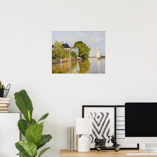 Houses on the Achterzaan (1871) van Claude Monet Poster (Thuiskantoor)