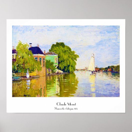 Houses on the Achterzaan, 1872 Claude Monet Poster (Voorkant)