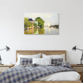 Houses on the Achterzaan - Claude Monet Canvas Afdruk (Insitu (Slaapkamer))