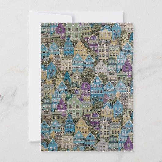 Houses op de heuvelkaart save the date (Achterkant)