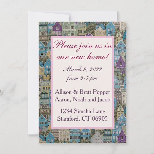 Houses op de heuvelkaart save the date (Voorkant)