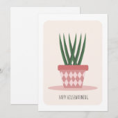 Housewarming Aloe Potlood Plant New Home Party (Voorkant / Achterkant)