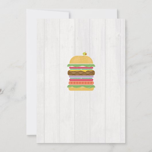Housewarming BBQ Burger Stack New Home Invite Kaart (Achterkant)