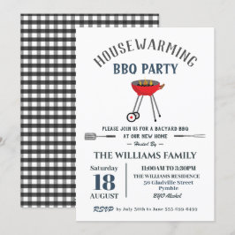 Housewarming BBQ-feest Achtertuinbarbecue Kaart
