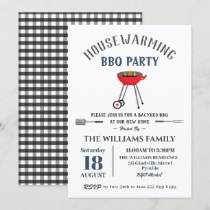 Housewarming BBQ-feest Achtertuinbarbecue Kaart