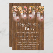 Housewarming BBQ Mason Jar Uitnodiging (Voorkant / Achterkant)