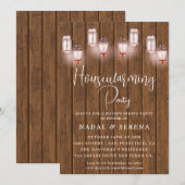 Housewarming BBQ Mason Jar Uitnodiging (Voorkant / Achterkant)