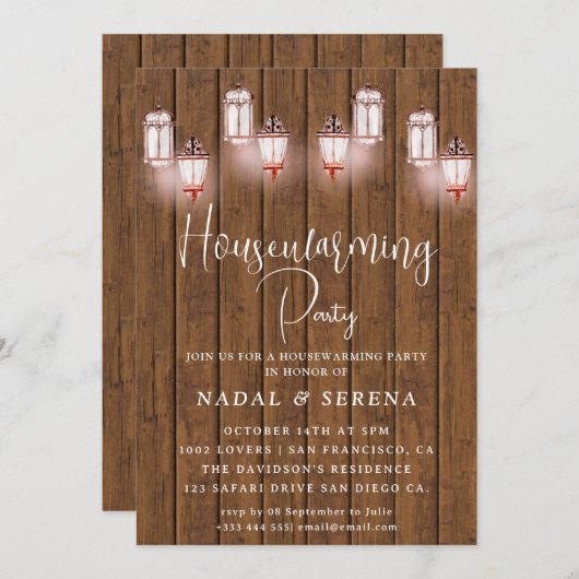 Housewarming BBQ Mason Jar Uitnodiging (Voorkant / Achterkant)