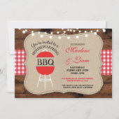 Housewarming BBQ Red Rustic New Home Uitnodiging (Voorkant)