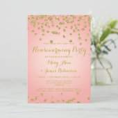 Housewarming Blush roze & Gold Glitter Confetti Kaart (Staand voorkant)