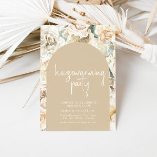 Housewarming Boho Bloemen Wallpaper Party Uitnodig Kaart