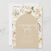 Housewarming Boho Bloemen Wallpaper Party Uitnodig Kaart (Voorkant)