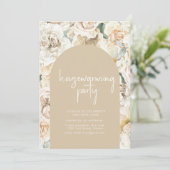 Housewarming Boho Bloemen Wallpaper Party Uitnodig Kaart (Staand voorkant)