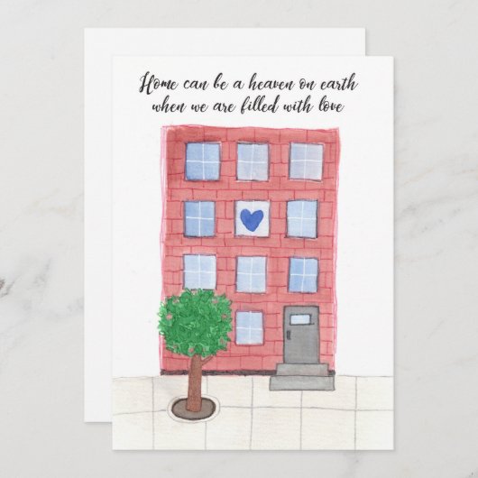 Housewarming Card "Home Kan een hemel op aarde zij Feestdagenkaart (Voorkant / Achterkant)