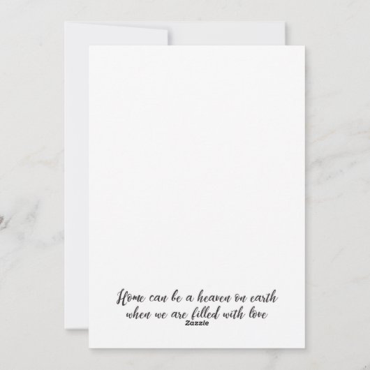 Housewarming Card "Home Kan een hemel op aarde zij Feestdagenkaart (Achterkant)
