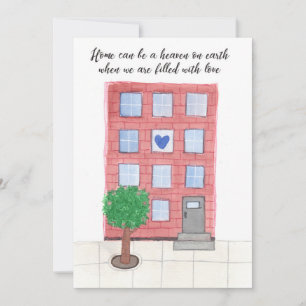 Housewarming Card "Home Kan een hemel op aarde zij Feestdagenkaart