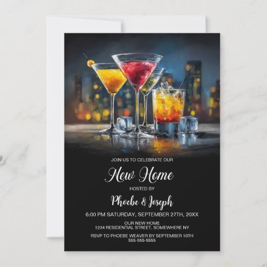 Housewarming Cocktail Party Kaart (Voorkant)