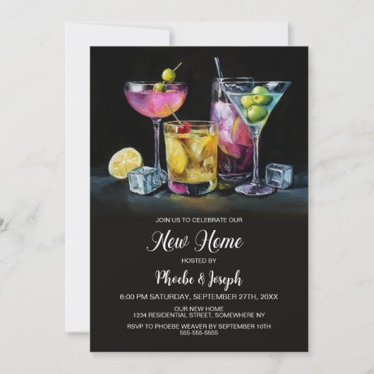 Housewarming Cocktail Party Kaart (Voorkant)