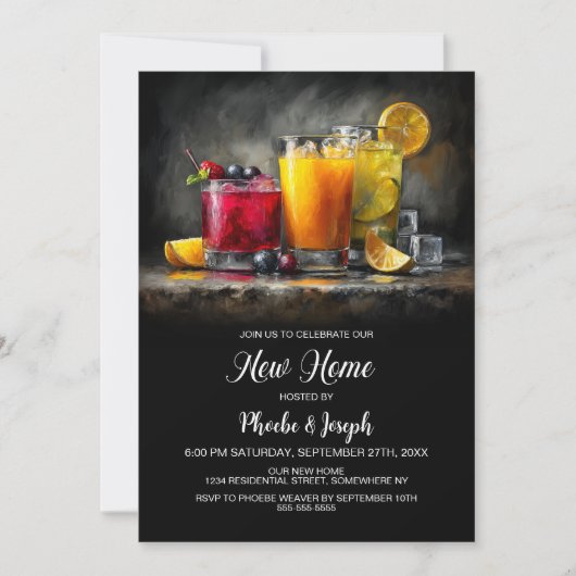 Housewarming Cocktail Party Kaart (Voorkant)