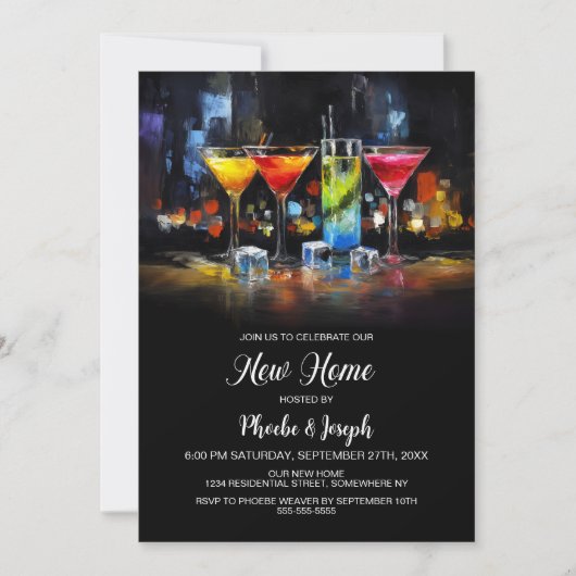 Housewarming Cocktail Party Kaart (Voorkant)