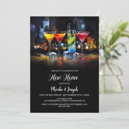 Housewarming Cocktail Party Kaart (Staand voorkant)