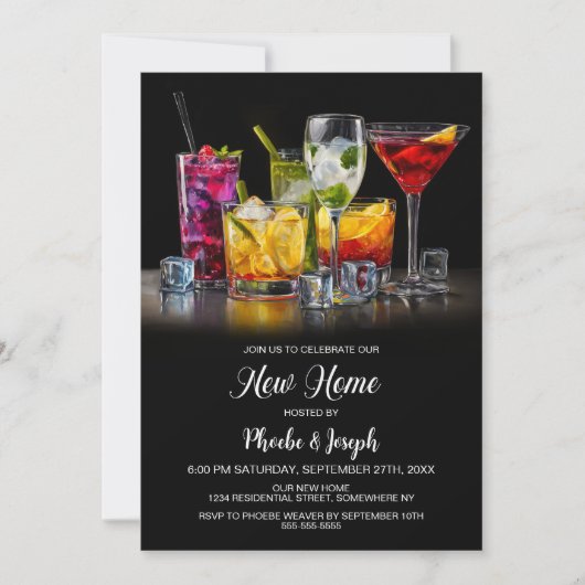 Housewarming Cocktail Party Kaart (Voorkant)