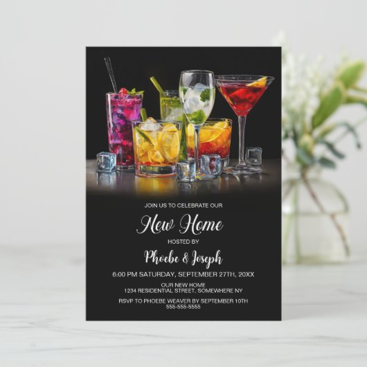Housewarming Cocktail Party Kaart (Staand voorkant)