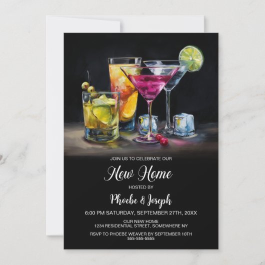 Housewarming Cocktail Party Kaart (Voorkant)